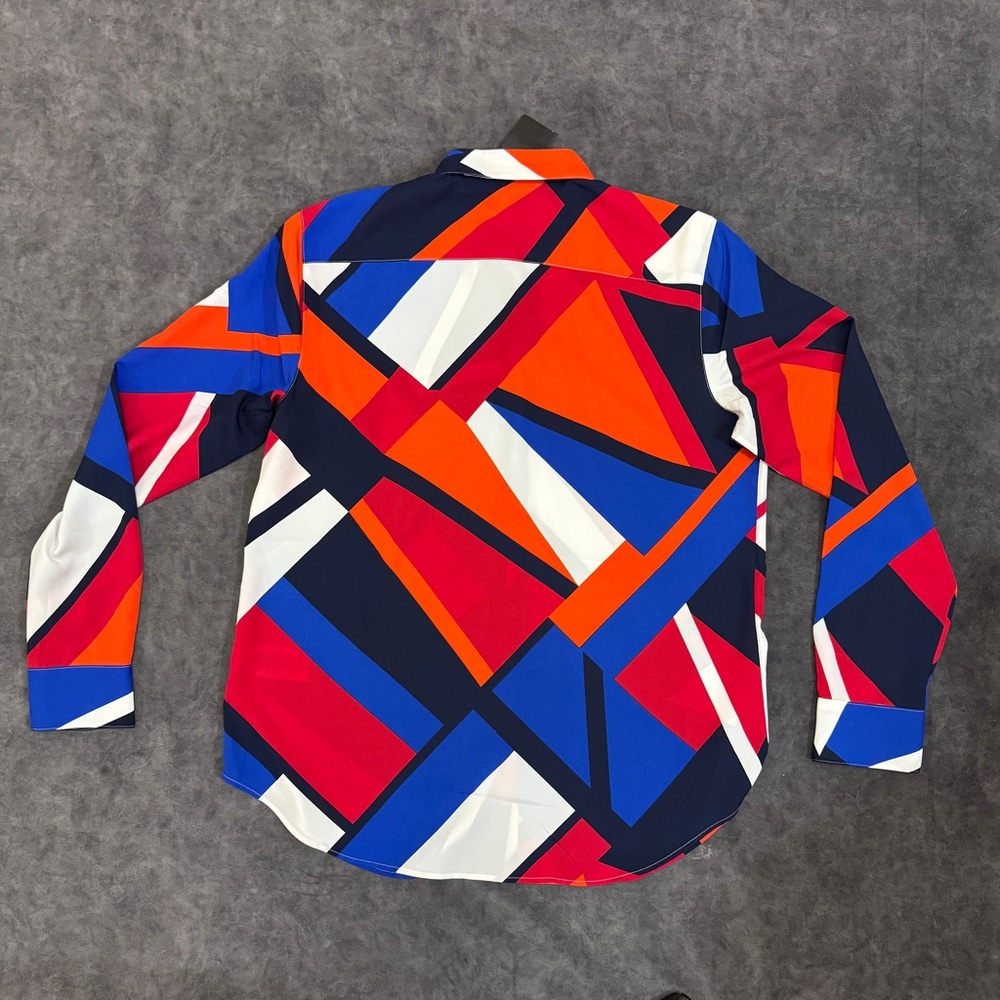 Women Lauren RALPH LAUREN Classic Sailboat abstract geometric resort motif shirt - Picture 7 of 7